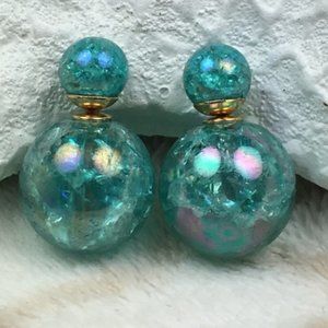 Blue Double Stud Earrings PRICE IS FIRM